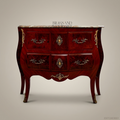 Louis XV Bombe Commode in Kingwood with Marble Top & Ormolu Mounts