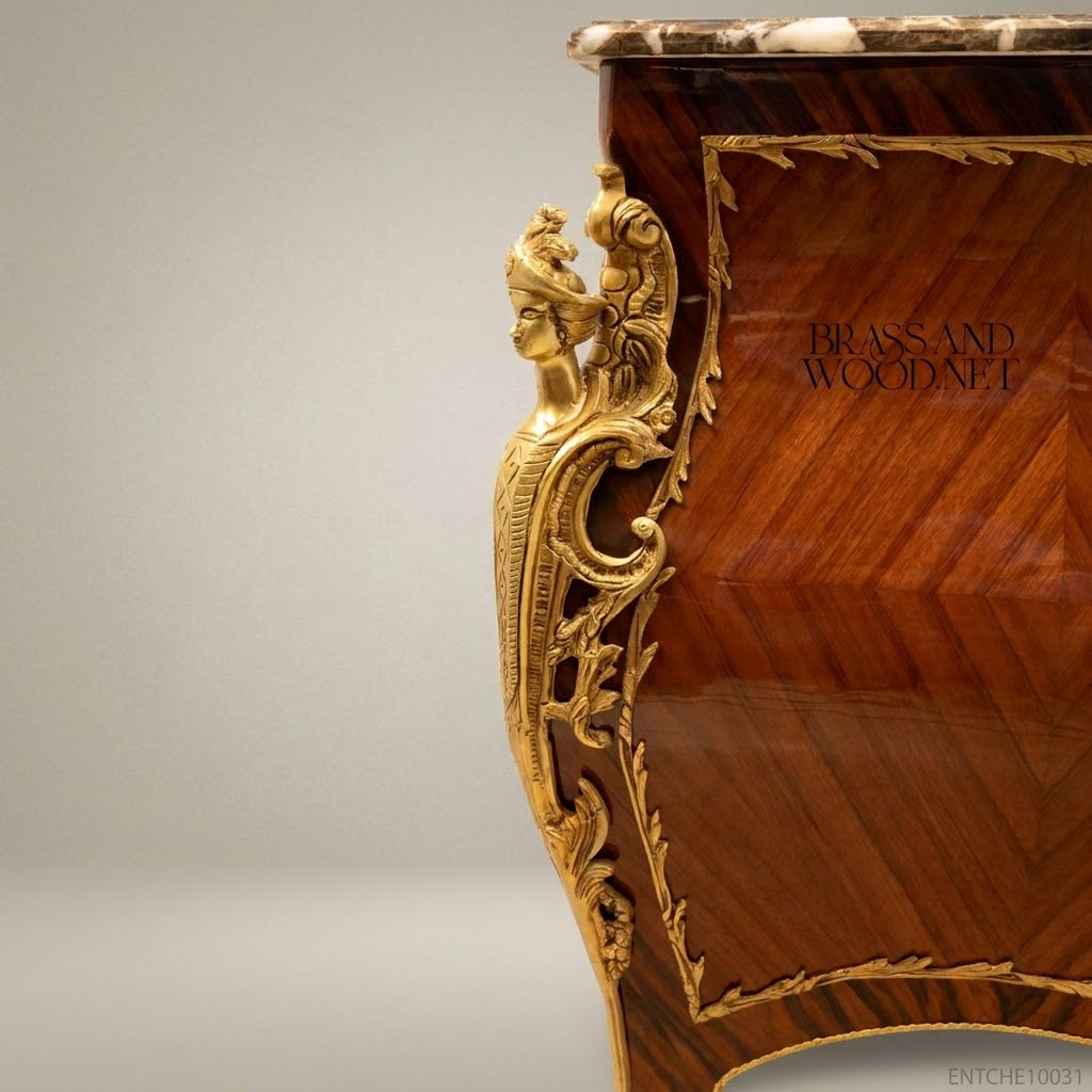 Louis XV Bombe Commode with Ormolu Mounts & Breche Marble Top