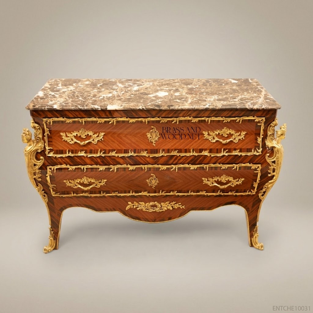 Louis XV Bombe Commode with Ormolu Mounts & Breche Marble Top