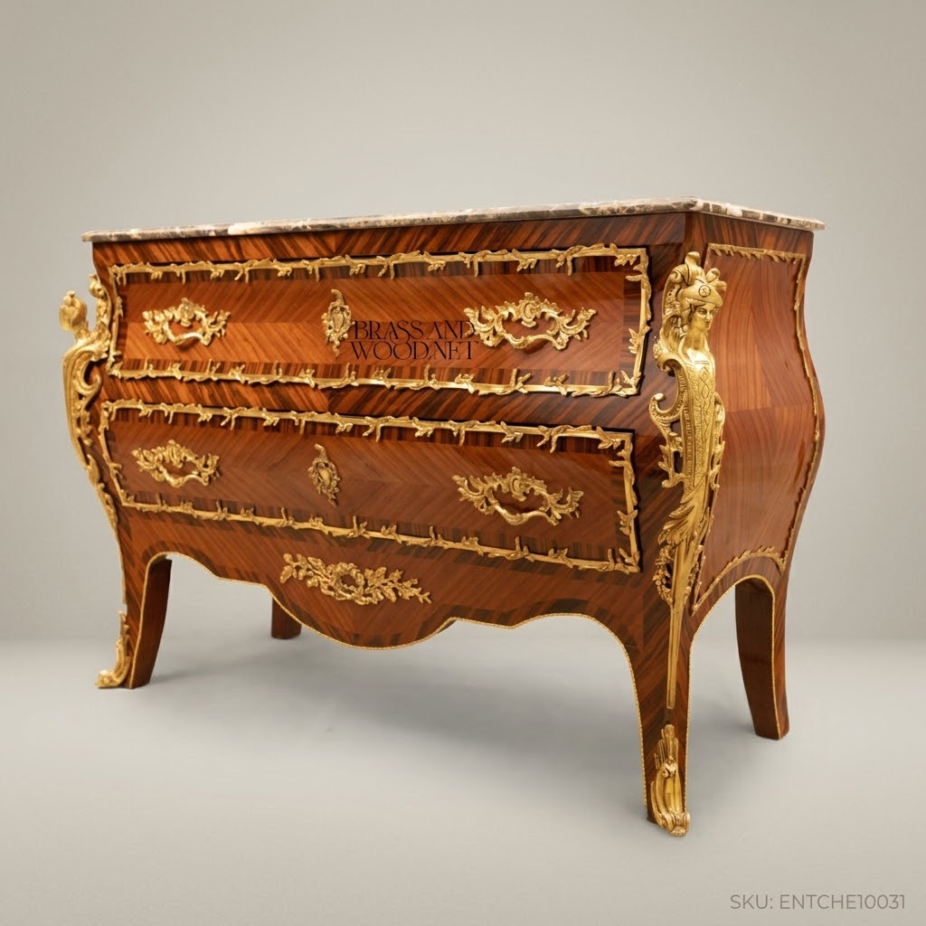 Louis XV Bombe Commode with Ormolu Mounts & Breche Marble Top