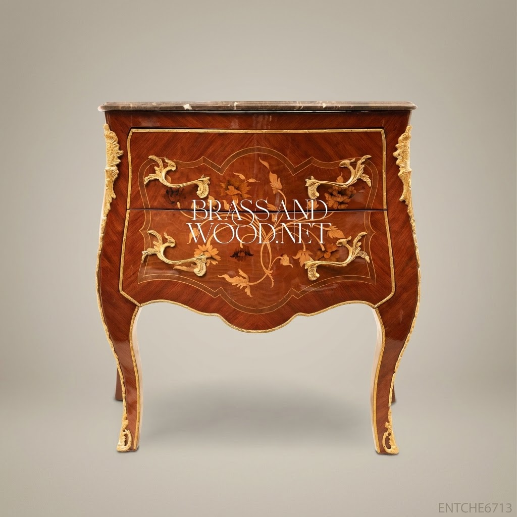 Louis XV Bombe Commode with Marquetry & Ormolu Mounts