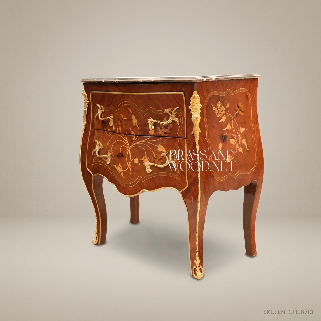 Louis XV Bombe Commode with Marquetry & Ormolu Mounts