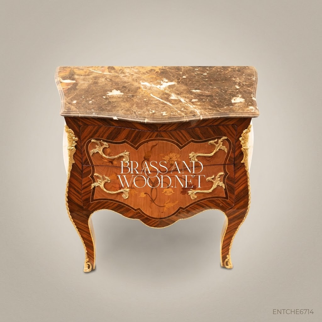 Louis XV Bombe Commode with Marquetry & Gilt Bronze Mounts