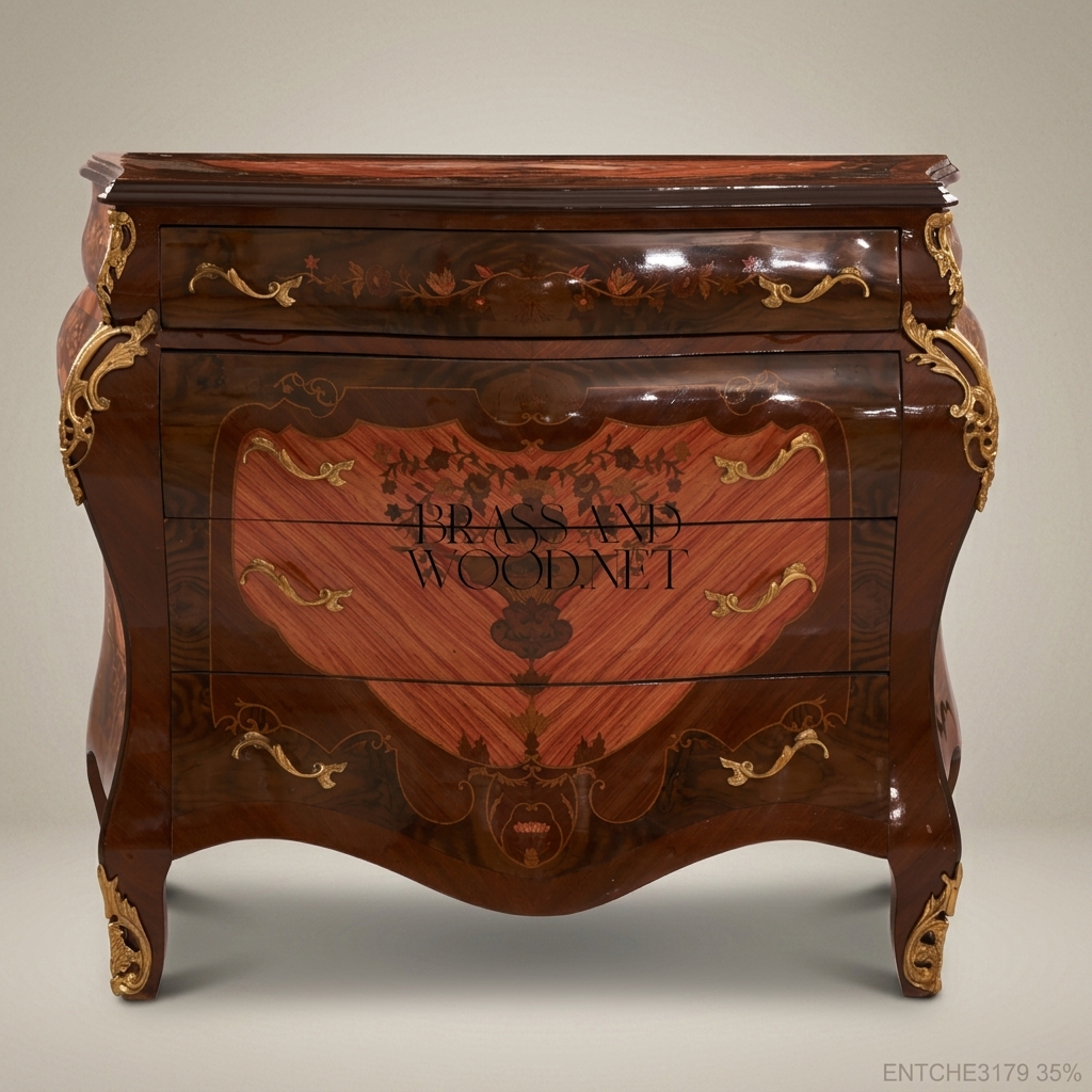 Louis XV Bombe Commode with Marquetry & Ormolu Mounts