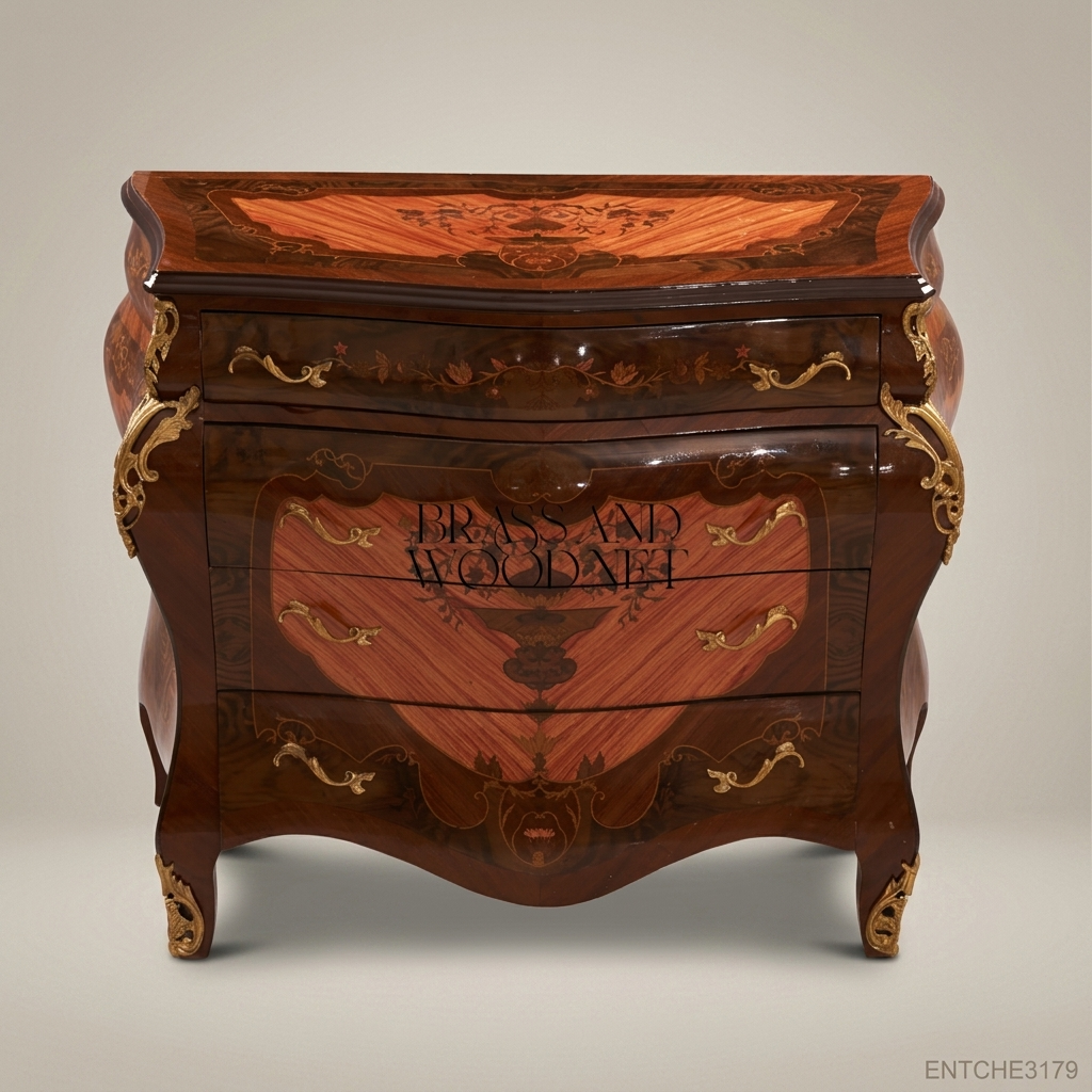 Louis XV Bombe Commode with Marquetry & Ormolu Mounts