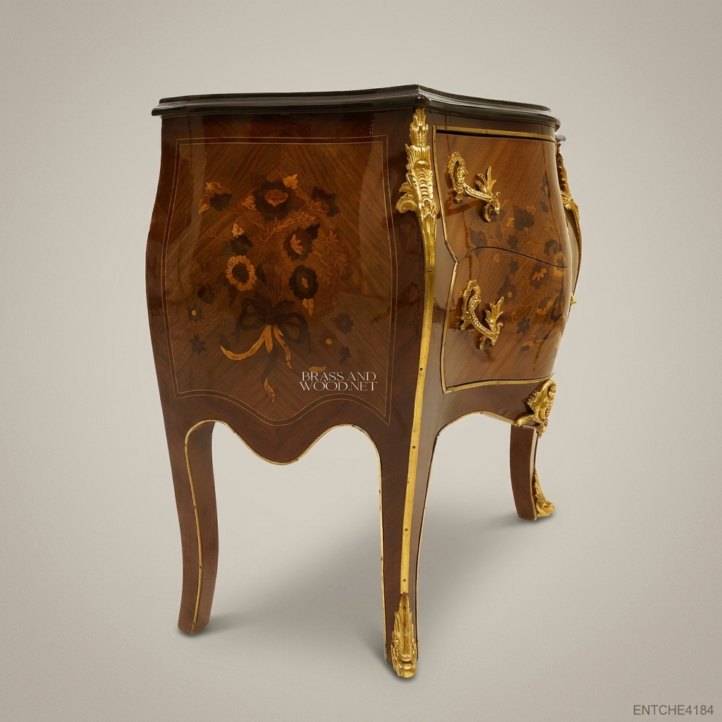 Louis XV Bombe Commode with Marquetry & Ormolu Mounts