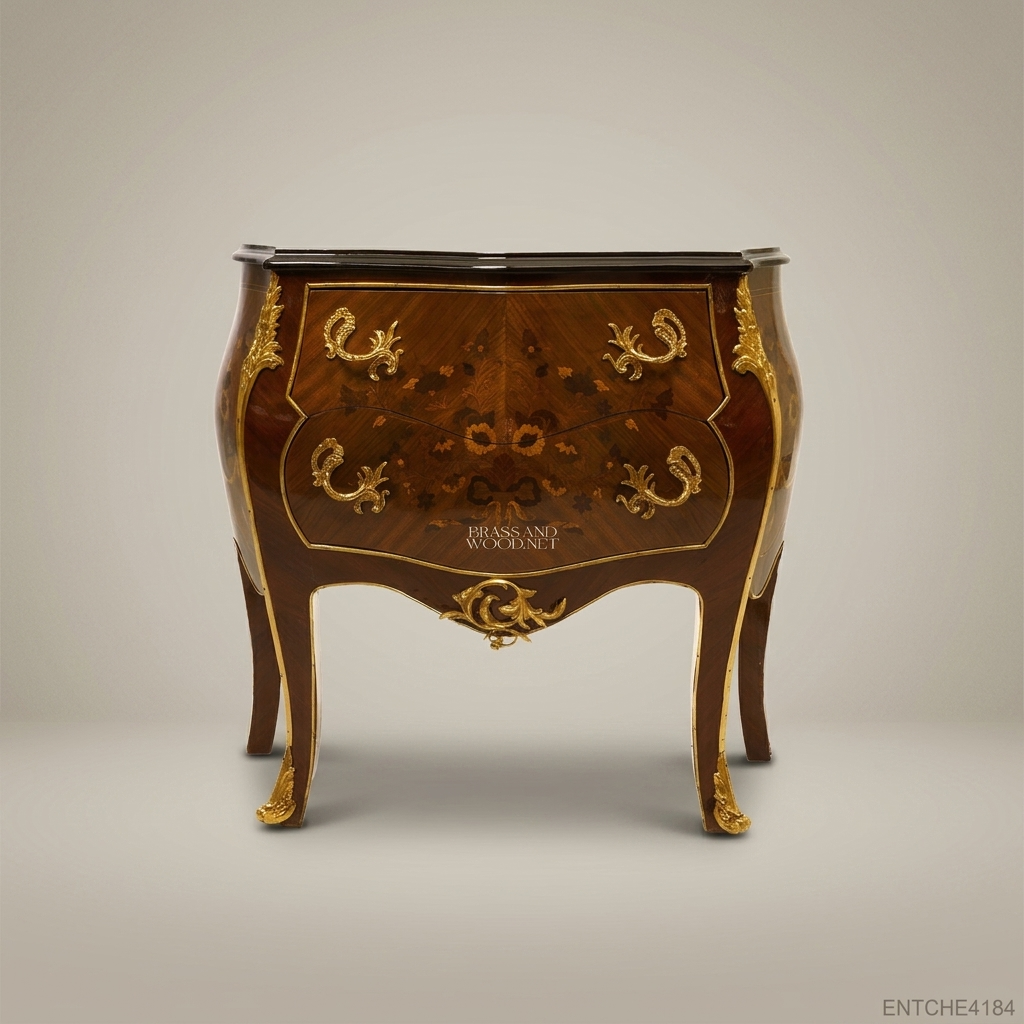 Louis XV Bombe Commode with Marquetry & Ormolu Mounts