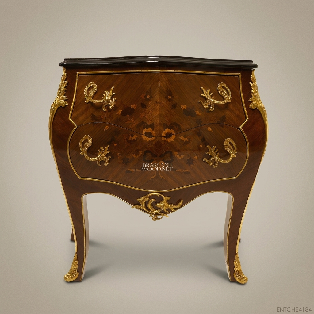 Louis XV Bombe Commode with Marquetry & Ormolu Mounts