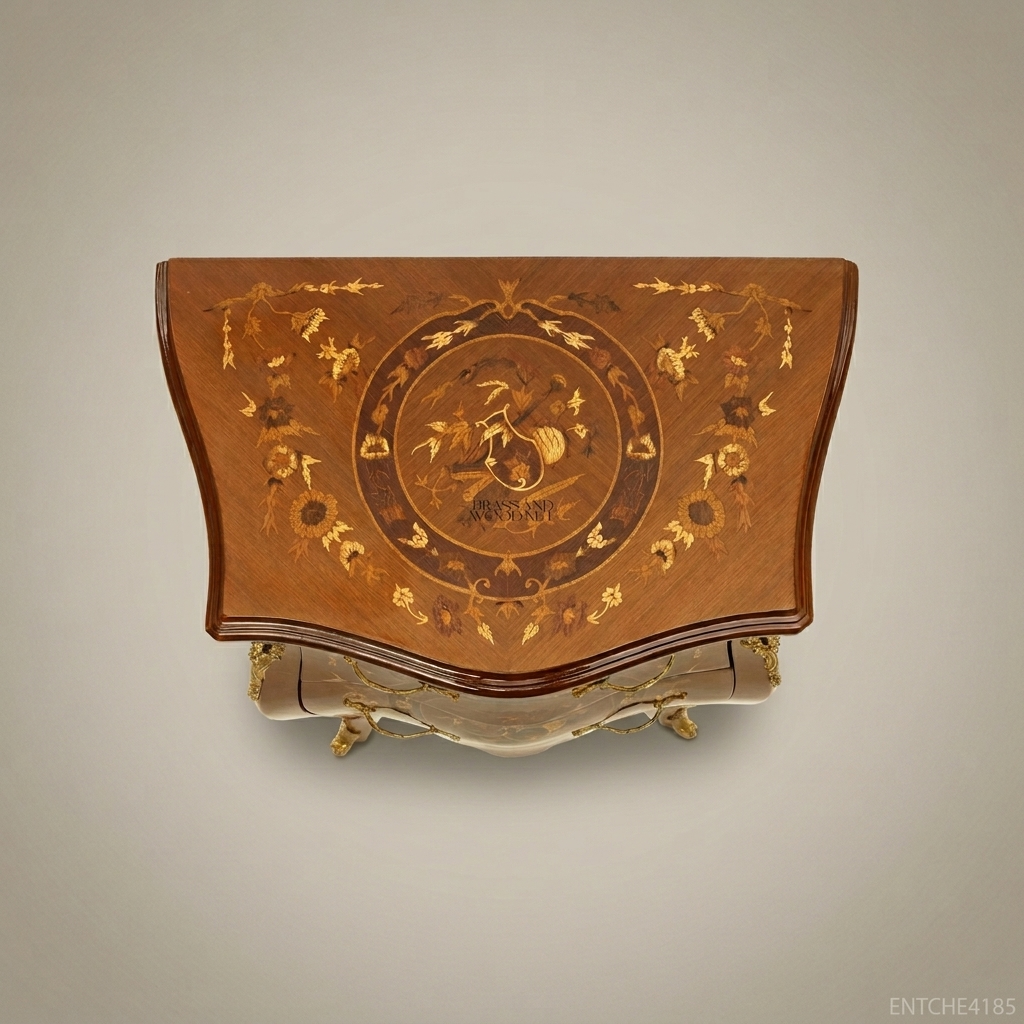 Louis XV Rococo Bombe Commode with Marquetry & Gilt Bronze Mounts