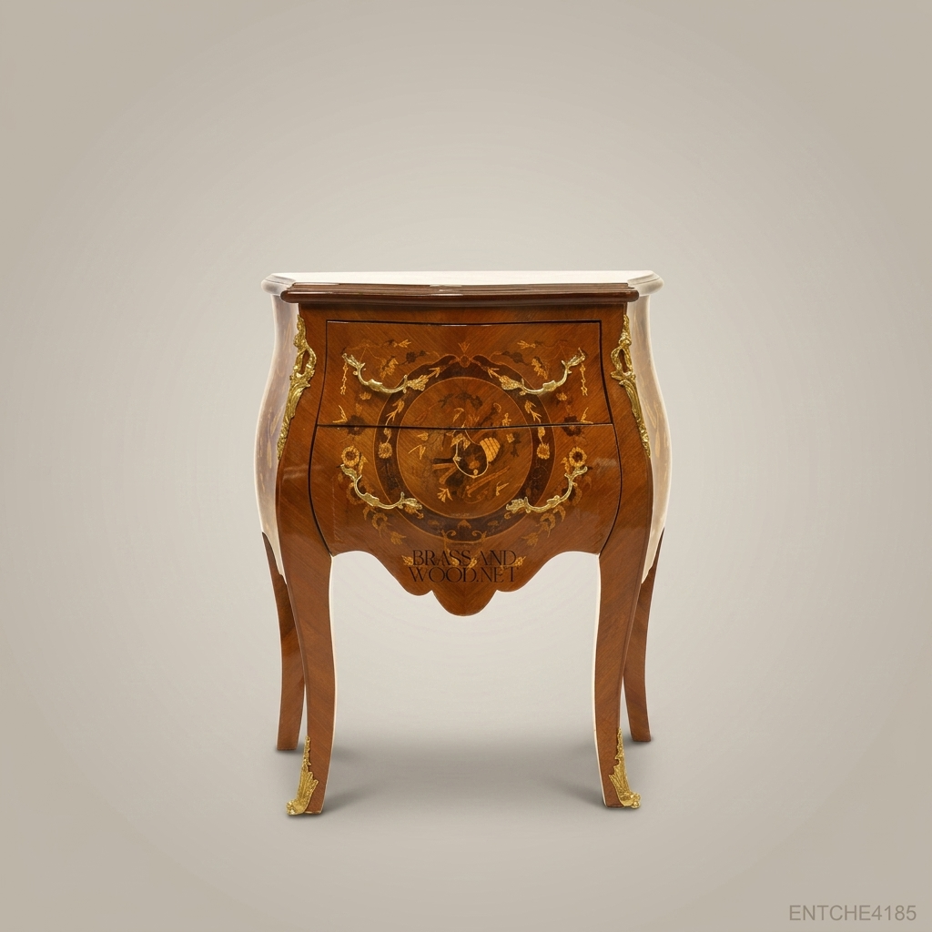 Louis XV Rococo Bombe Commode with Marquetry & Gilt Bronze Mounts