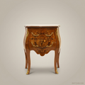 Louis XV Rococo Bombe Commode with Marquetry & Gilt Bronze Mounts