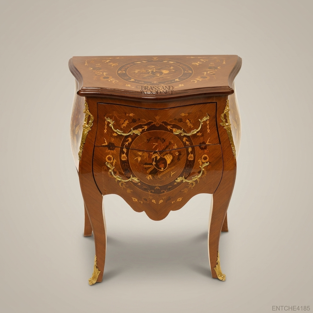 Louis XV Rococo Bombe Commode with Marquetry & Gilt Bronze Mounts