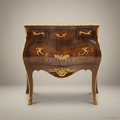 Louis XV Rococo Bombe Commode with Marble Top & Gilt Brass Mounts