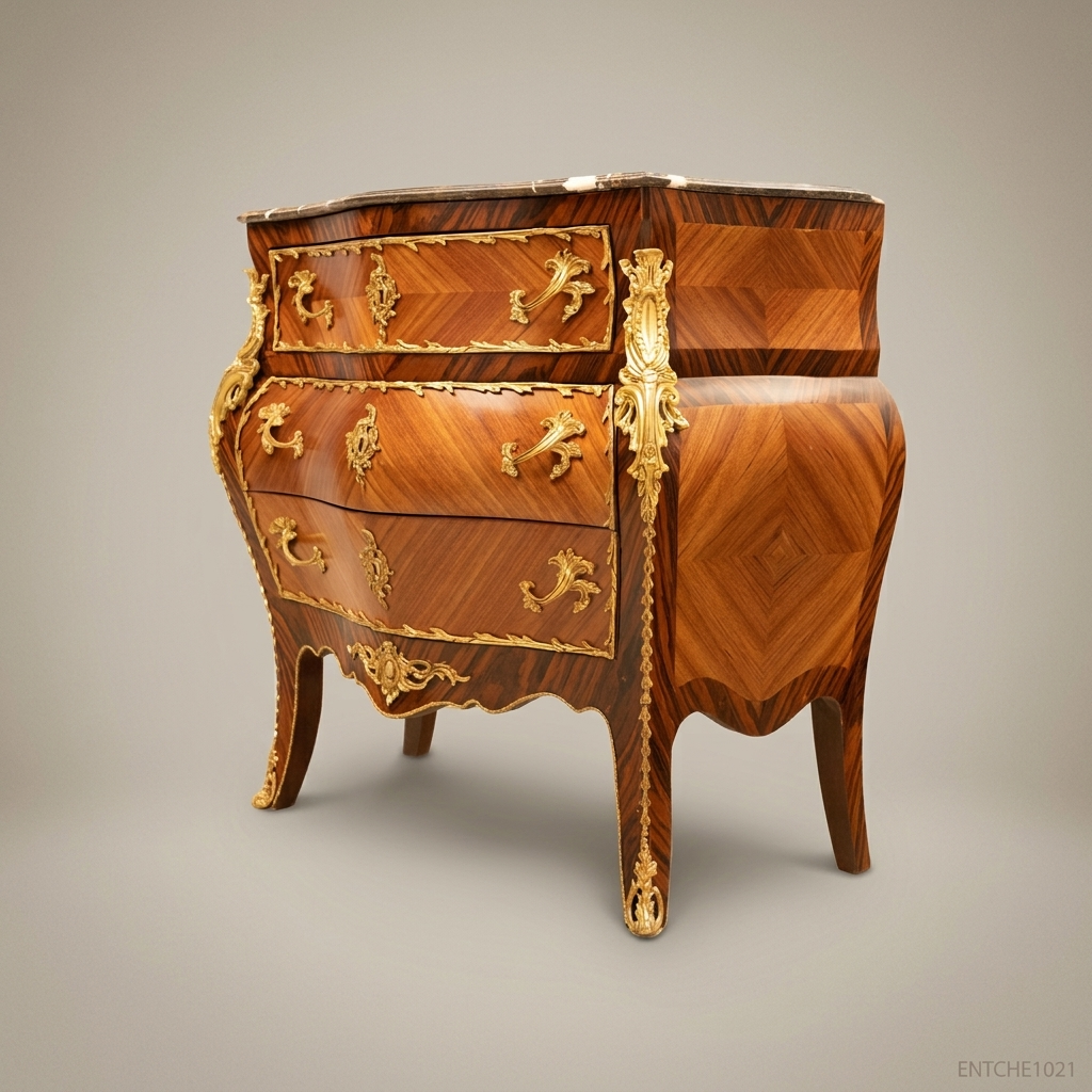 Louis XV Bombe Commode with Ormolu Mounts & Marble Top