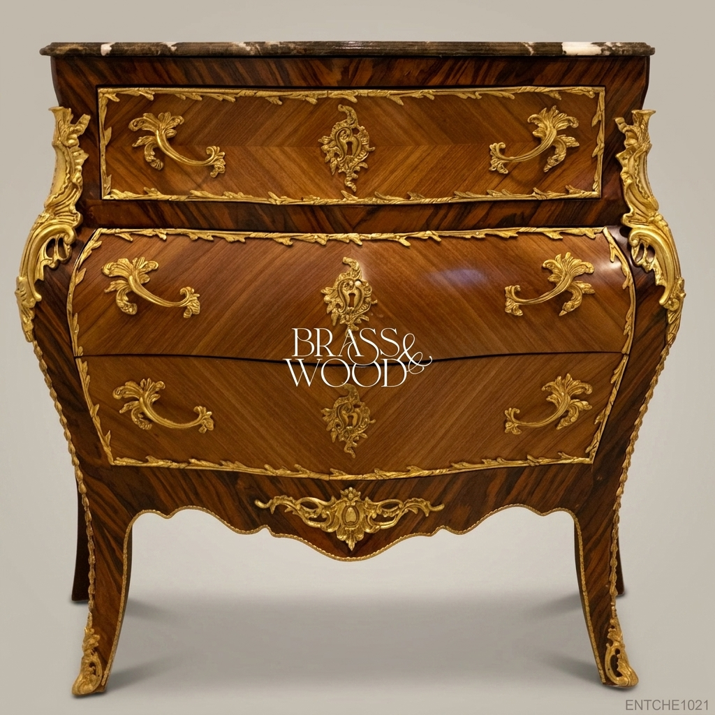 Louis XV Bombe Commode with Ormolu Mounts & Marble Top