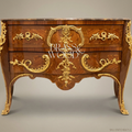 Louis XV Rococo Bombe Commode with Ormolu Mounts & Marble Top