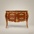 Louis XV Bombe Commode with Gilt Bronze Mounts & Marble Top
