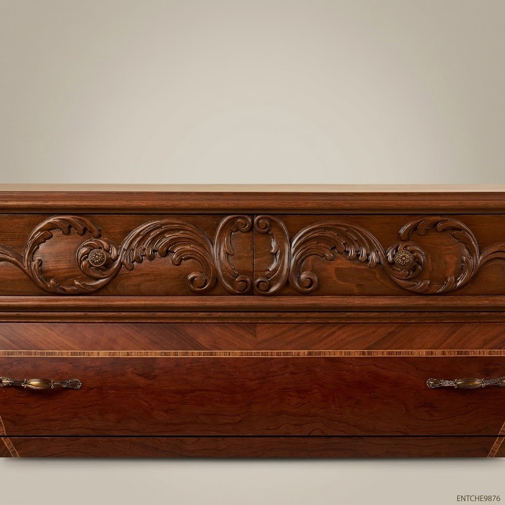 Louis XV Rococo Bombe Commode with Hand-Carved Acanthus Frieze