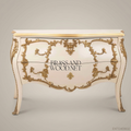 Louis XV Rococo Bombe Commode in Ivory Lacquer with Gold Leaf Mounts