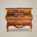 Louis XV Bombe Commode with Gilt Bronze Mounts & Marble Top