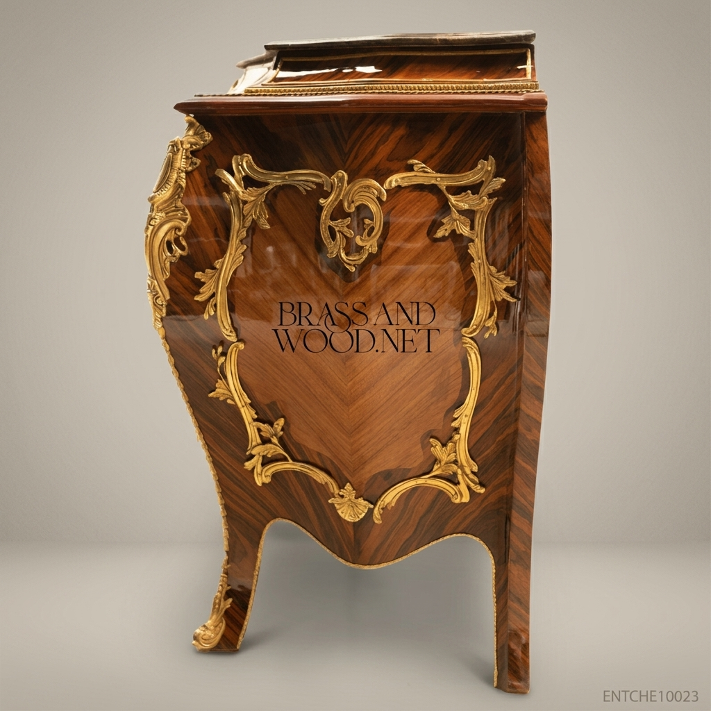 Louis XV Rococo Bombe Commode with Gilt Bronze Mounts & Marble Top