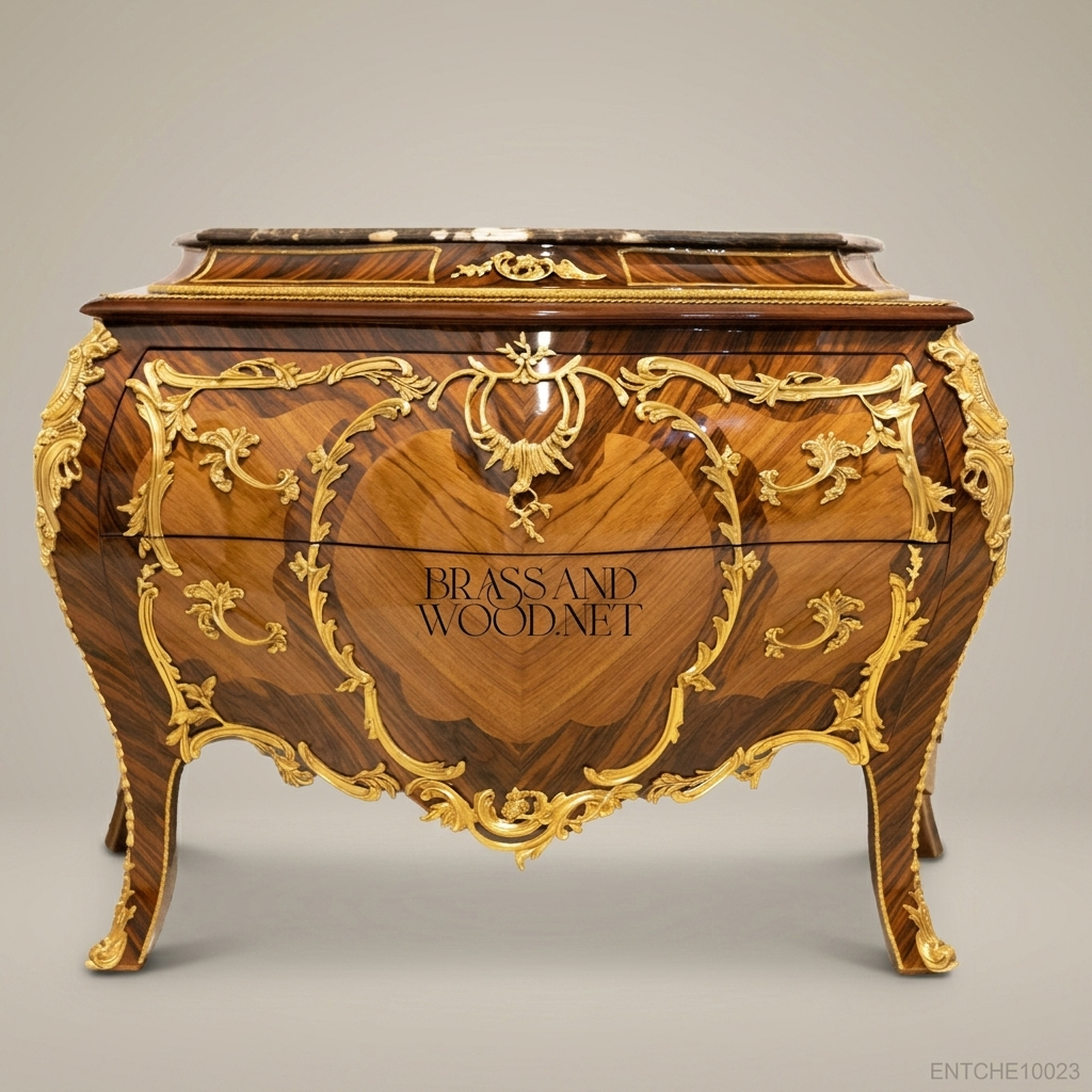 Louis XV Rococo Bombe Commode with Gilt Bronze Mounts & Marble Top