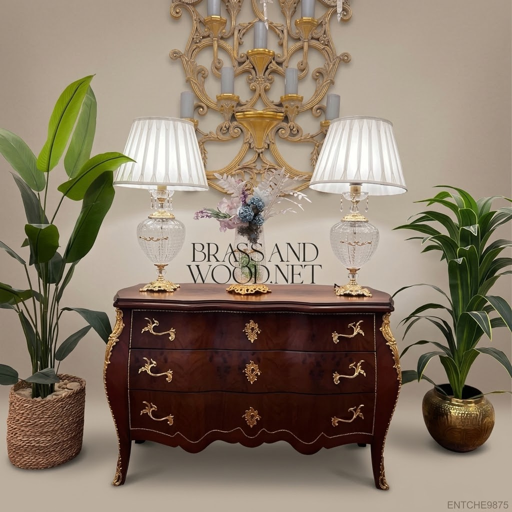 Louis XV Rococo Bombe Commode with Gilt Brass Ormolu Mounts