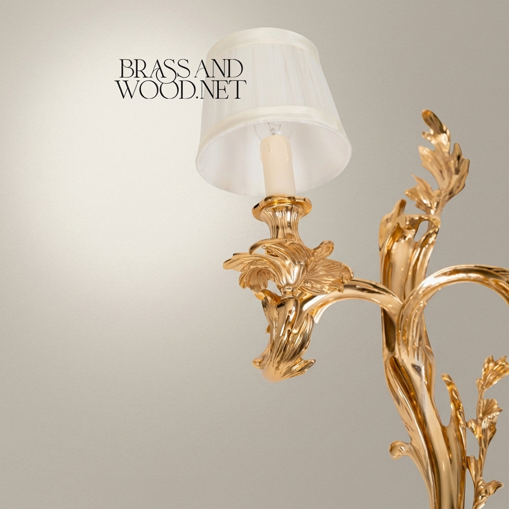Louis XV Rococo Brass Wall Sconce - Twin-Arm Acanthus Scroll