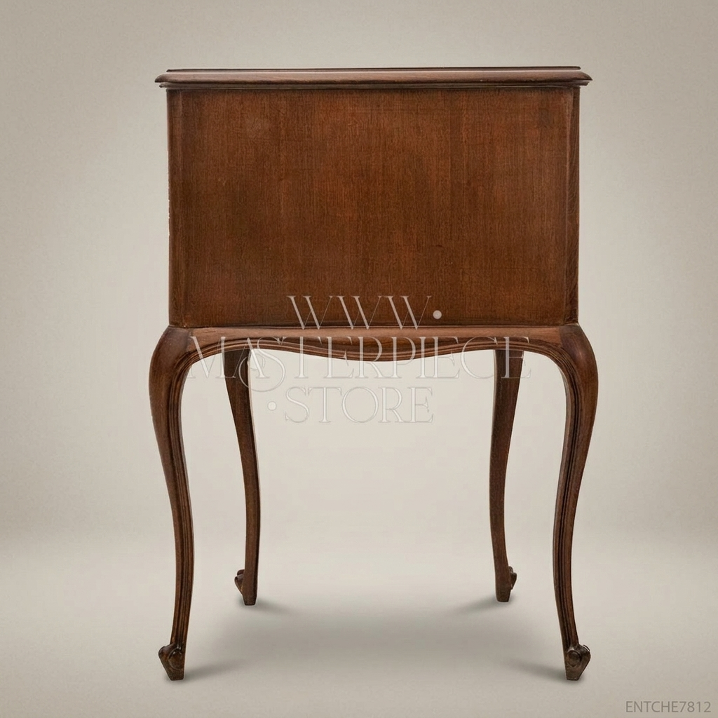 Louis XV Rococo Three-Drawer Commode in Walnut Burl with Cabriole Legs