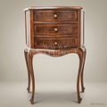 Louis XV Rococo Three-Drawer Commode in Walnut Burl with Cabriole Legs