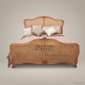 Louis XV Rococo Cane Panel Bed with Carved Shell Crest