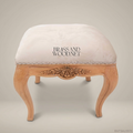 Louis XV Rococo Hand-Carved Bedroom Stool - Rose Cartouche Apron
