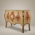 Louis XV Rococo Hand-Painted Bombe Commode with Marble Top