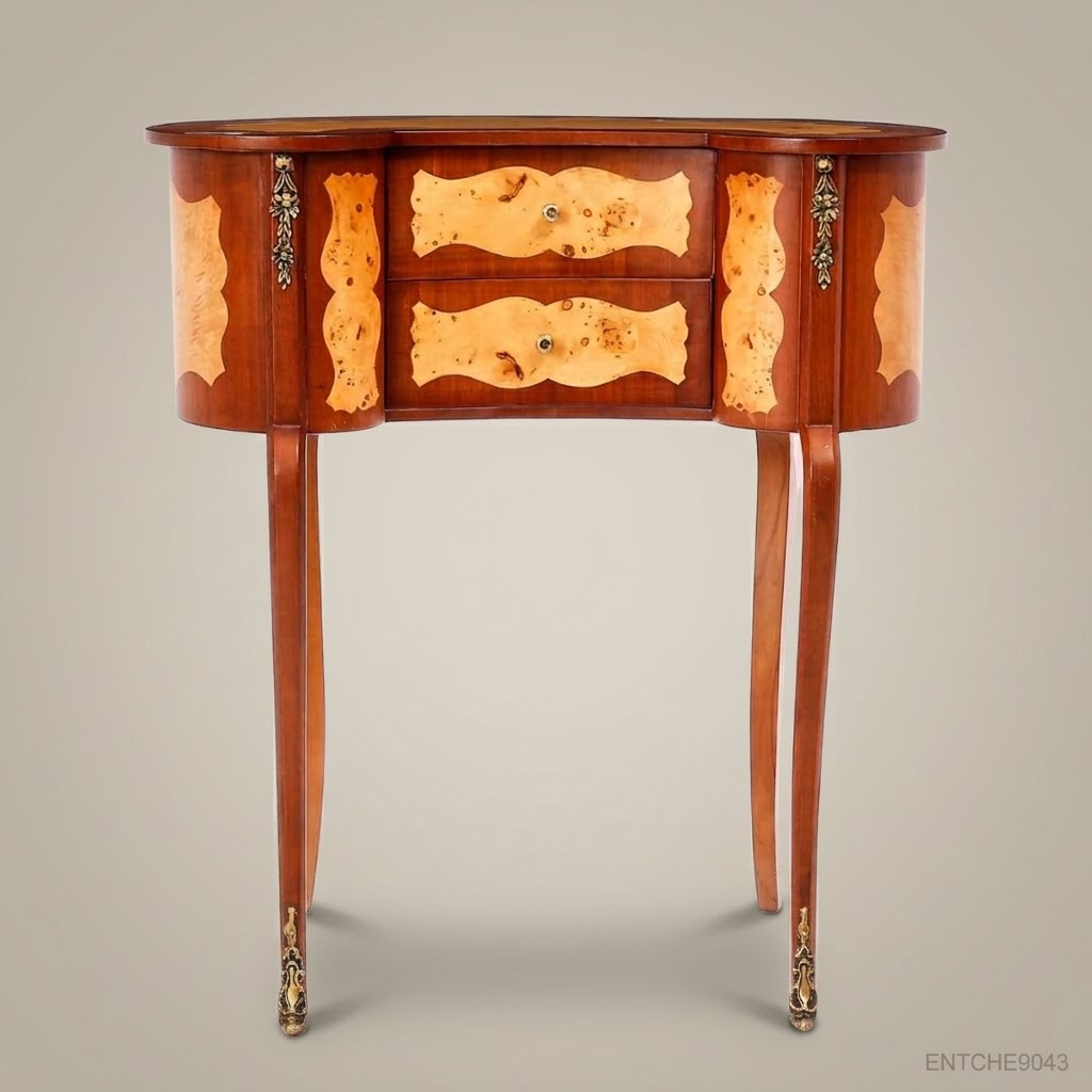 Louis XV Kidney-Shaped Commode with Burl Wood Marquetry & Brass Mounts