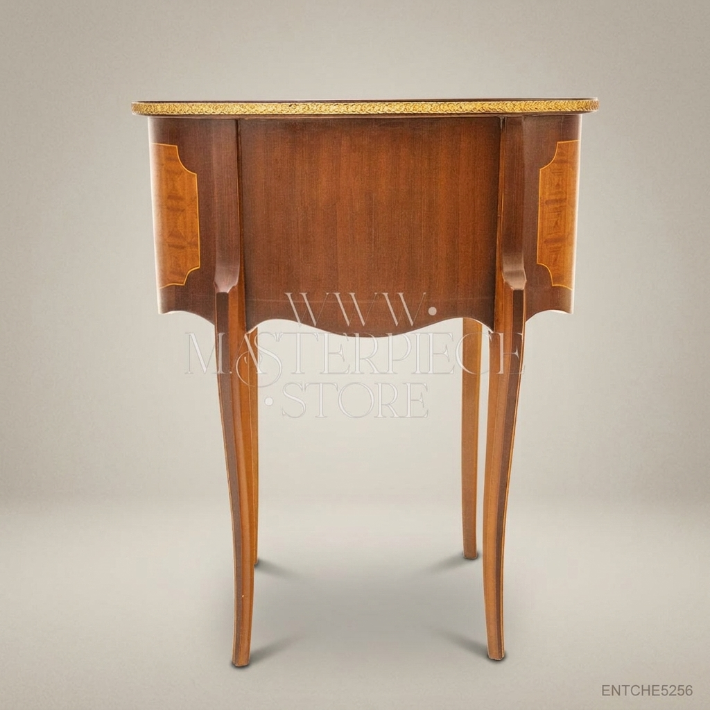 Louis XV Kidney-Shaped Nightstand with Ormolu Mounts & Marquetry