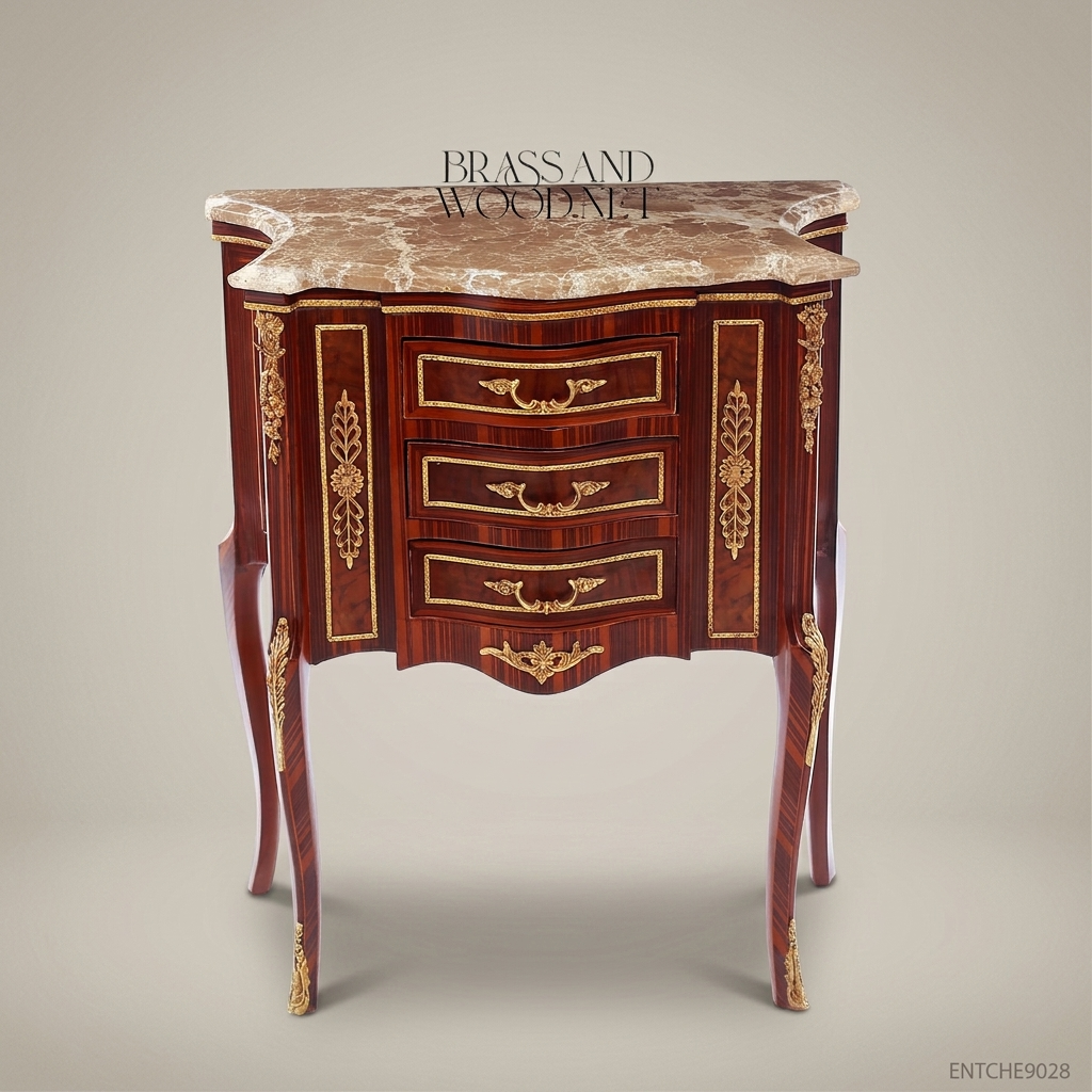 Louis XV Rococo Commode with Marble Top & Ormolu Mounts