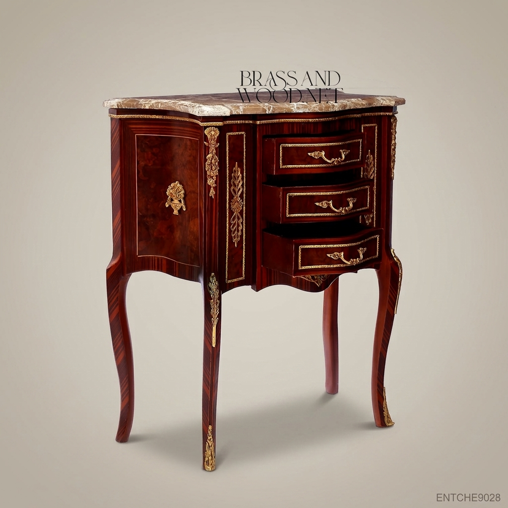 Louis XV Rococo Commode with Marble Top & Ormolu Mounts