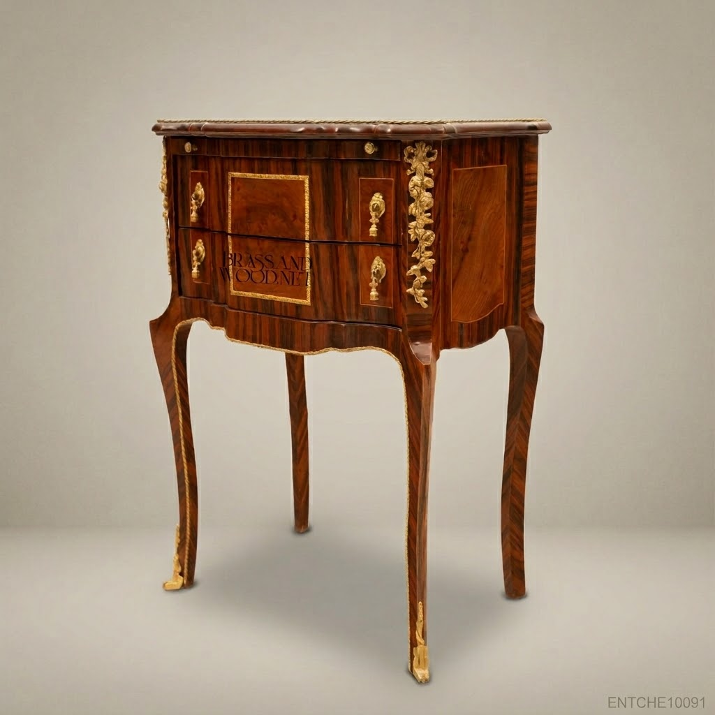 Louis XV Rococo Commode with Ormolu Mounts & Marquetry Inlay