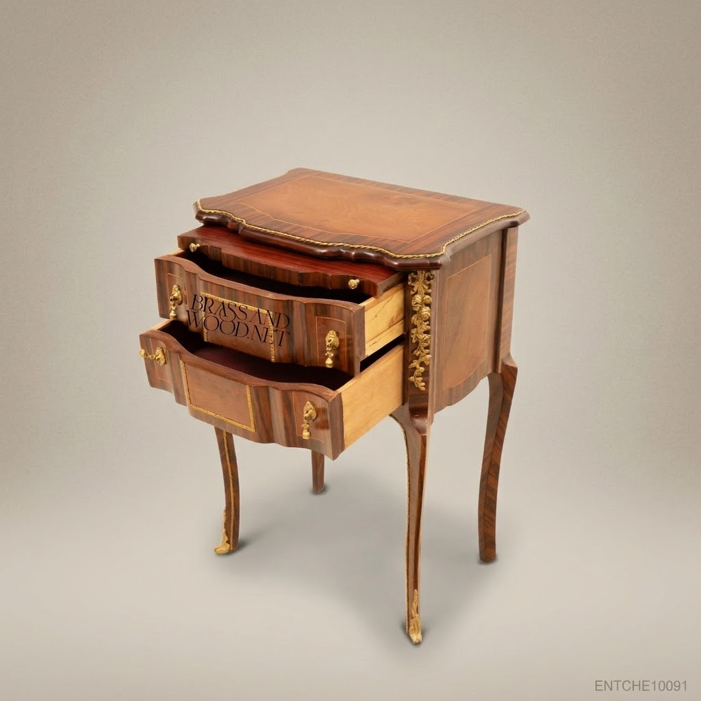 Louis XV Rococo Commode with Ormolu Mounts & Marquetry Inlay