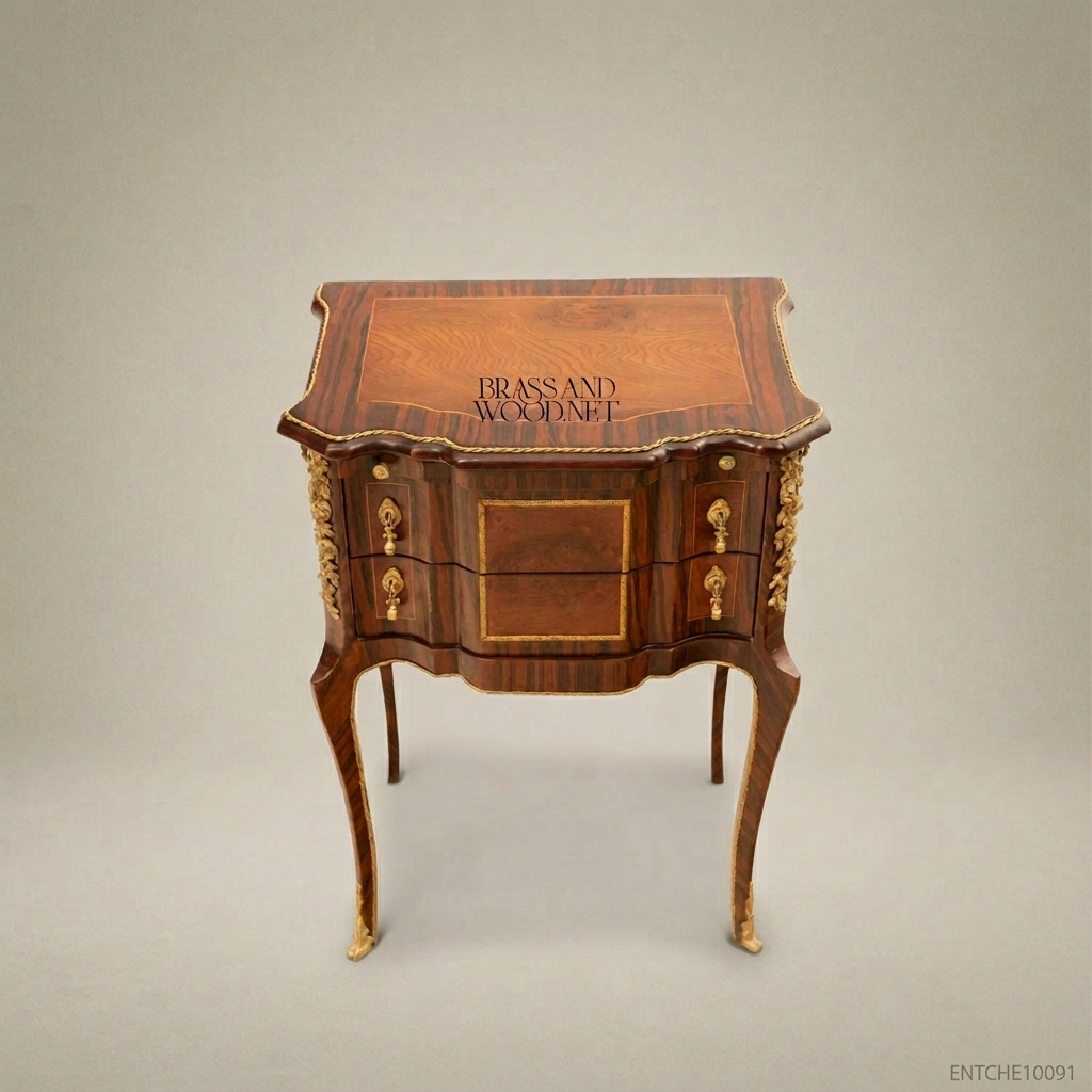 Louis XV Rococo Commode with Ormolu Mounts & Marquetry Inlay