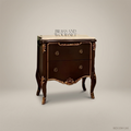 Louis XV Rococo Nightstand with Marble Top & Gilt Acanthus Apron