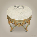 Louis XV Rococo Round Entry Table — Verdigris & Gold Leaf with Marble Top