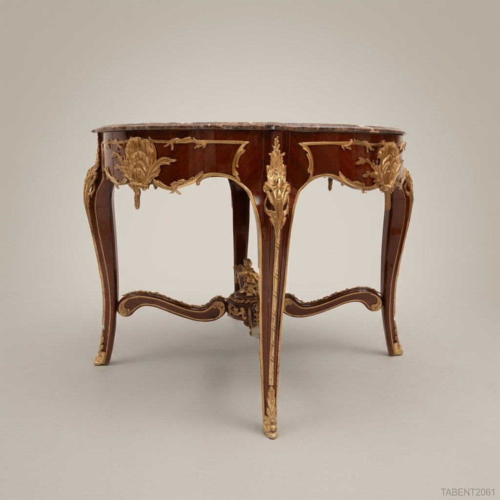 Louis XV Round Centre Table – Marble Top & Gilt Bronze Ormolu Mounts