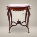 Louis XV Round Corner Table with Rouge Marble Top & Gilt Brass Mounts