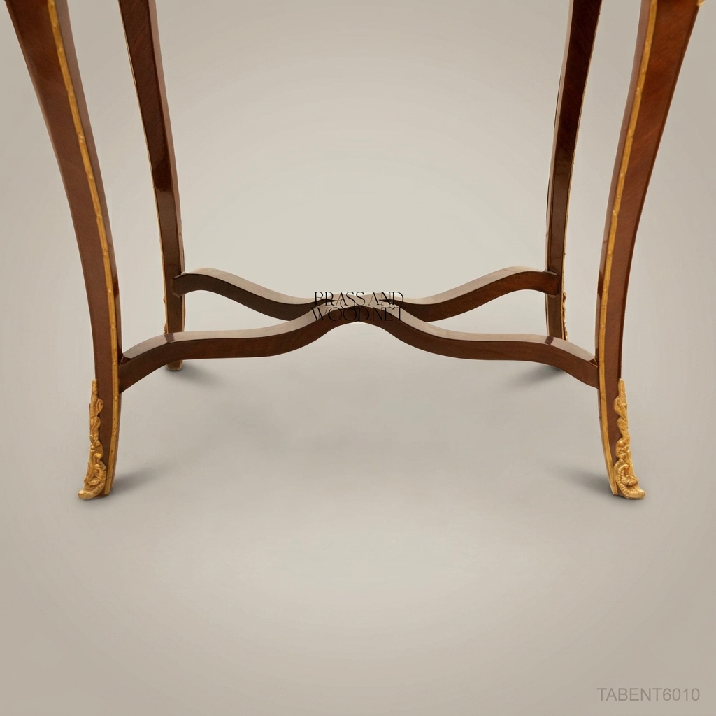Louis XV Round Side Table – Marble Top & Ormolu Mounts on Mahogany