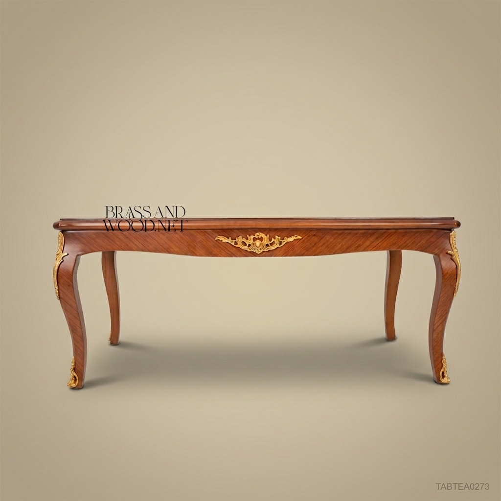 Louis XV Tea Table | Walnut Marquetry & Gilt Bronze Mounts