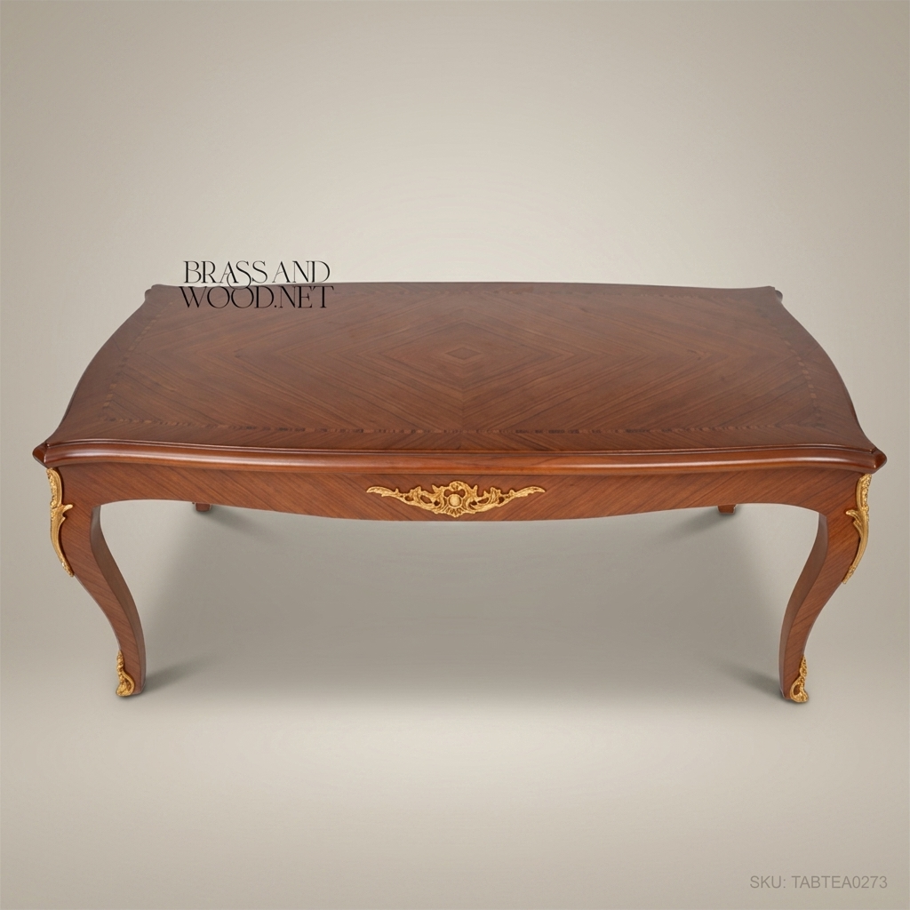 Louis XV Tea Table | Walnut Marquetry & Gilt Bronze Mounts