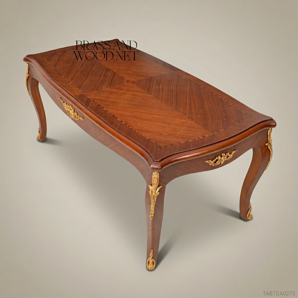 Louis XV Tea Table | Walnut Marquetry & Gilt Bronze Mounts