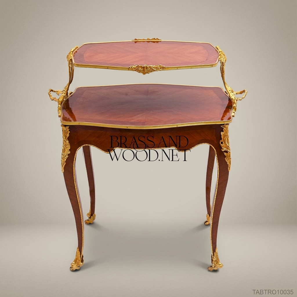 Louis XV Tea Trolley | Rosewood & Gilt Bronze Ormolu Two-Tier