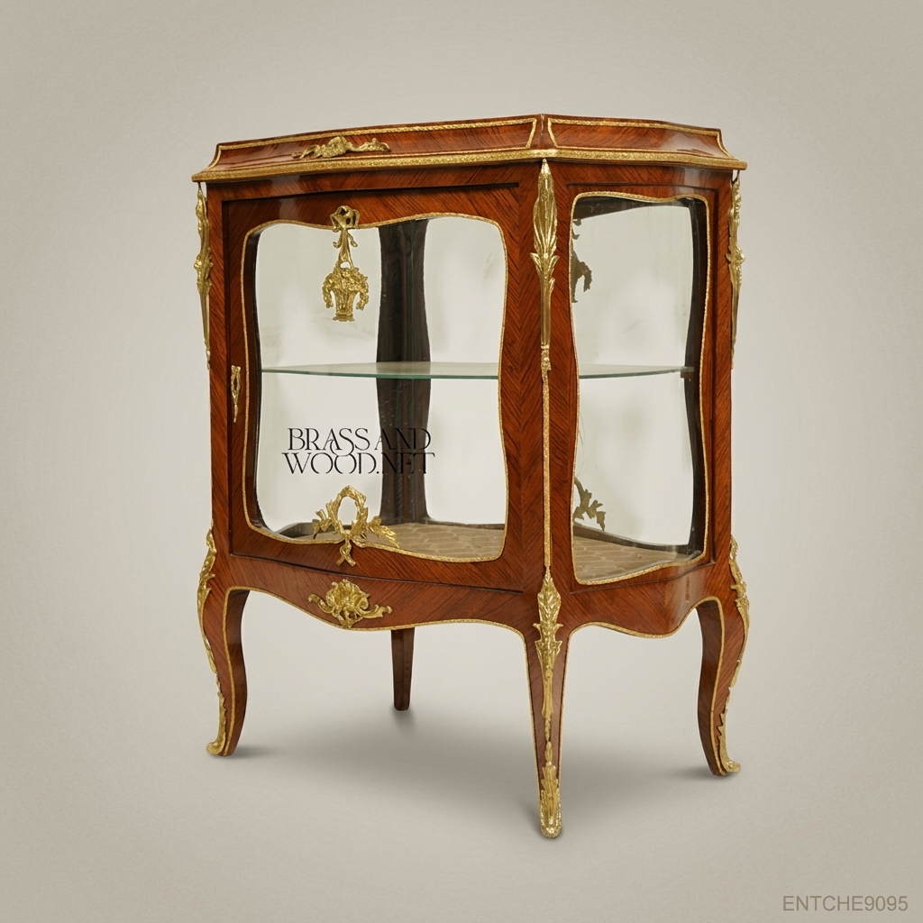 Louis XV Vitrine Cabinet – Kingwood Parquetry & Gilt Bronze Mounts